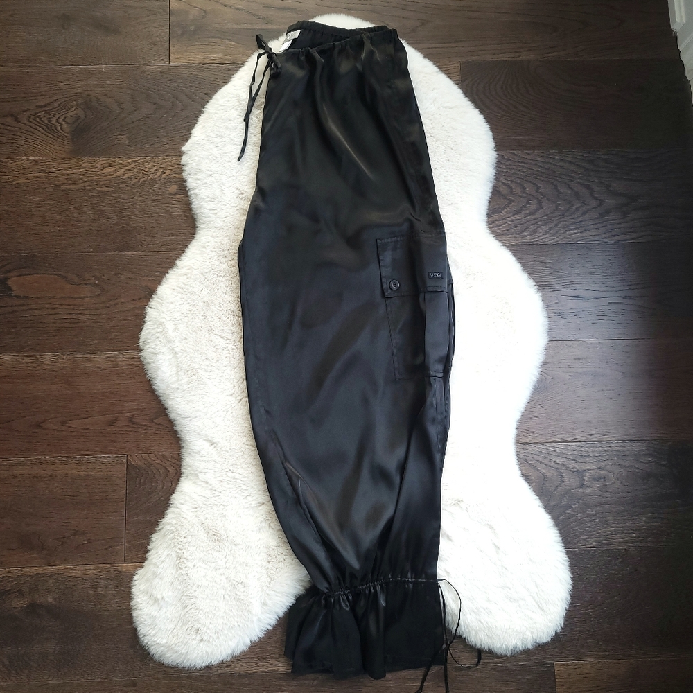 Vintage La Senza Y2K Satin Mesh Crop Utility Cargo Neglige Pants Set - Picture 6 of 14